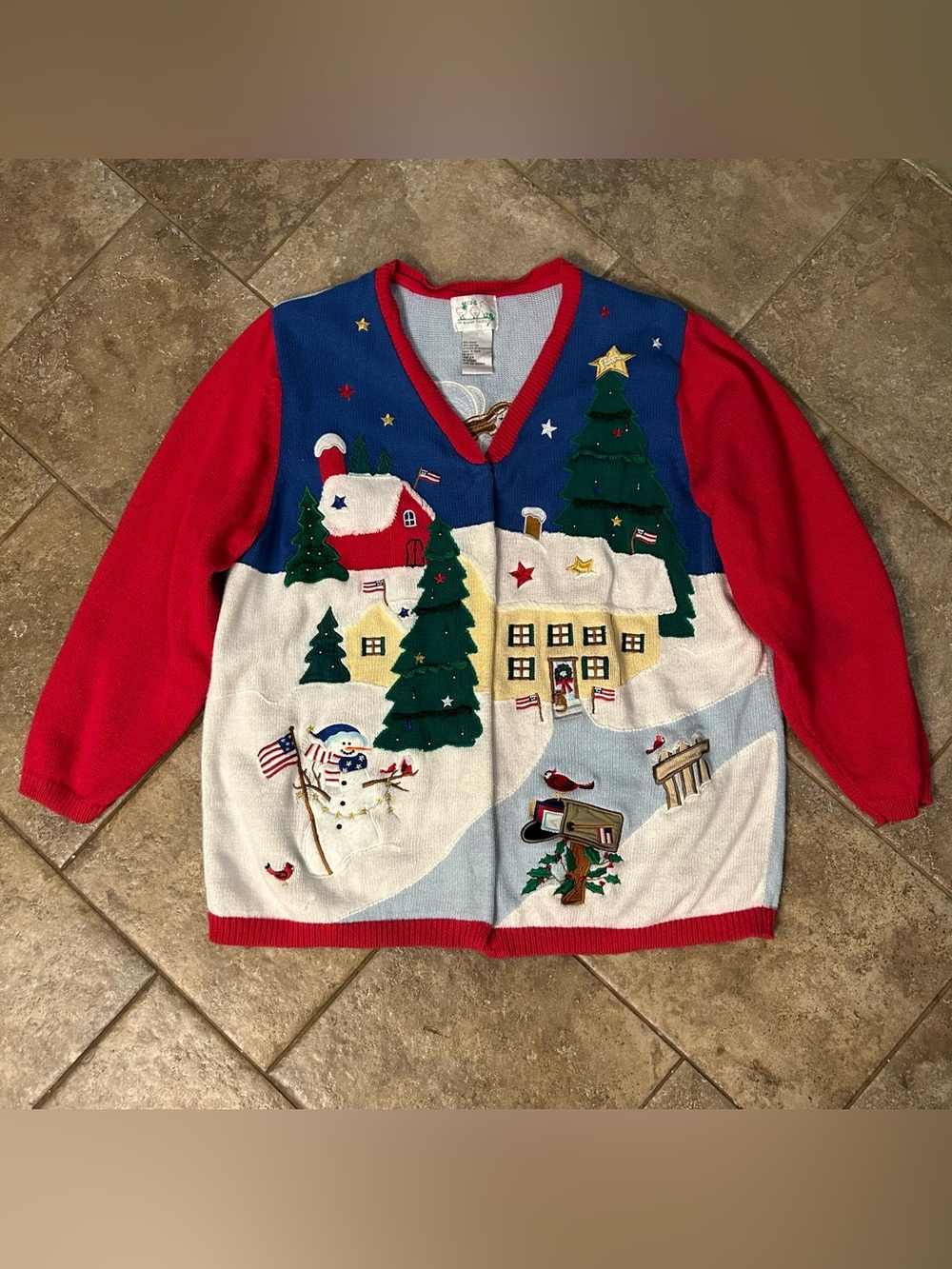 Vintage the quacker factory Christmas cardigan size xxl